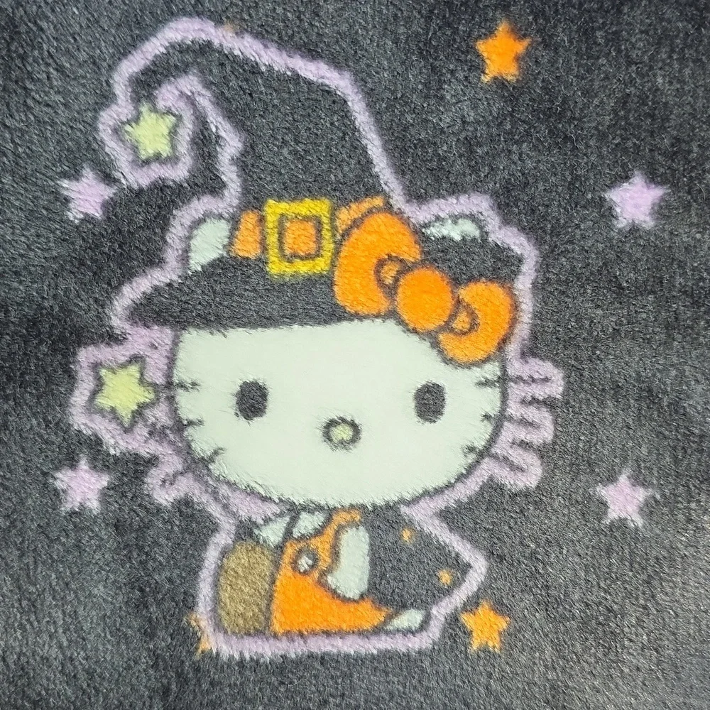 *Rare Color/Pattern* Hello Kitty Black Orange Halloween Costumes Throw Blanket